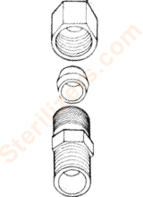 014-0183-02 Midmark Ritter M7 Sterilizer - Male Connector 3/8 x 1/4